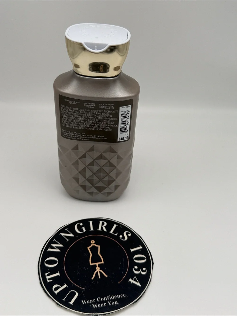 Bath & Body Works Bonfire Bash Body Lotion - Taupe with Gold Cap   8oz